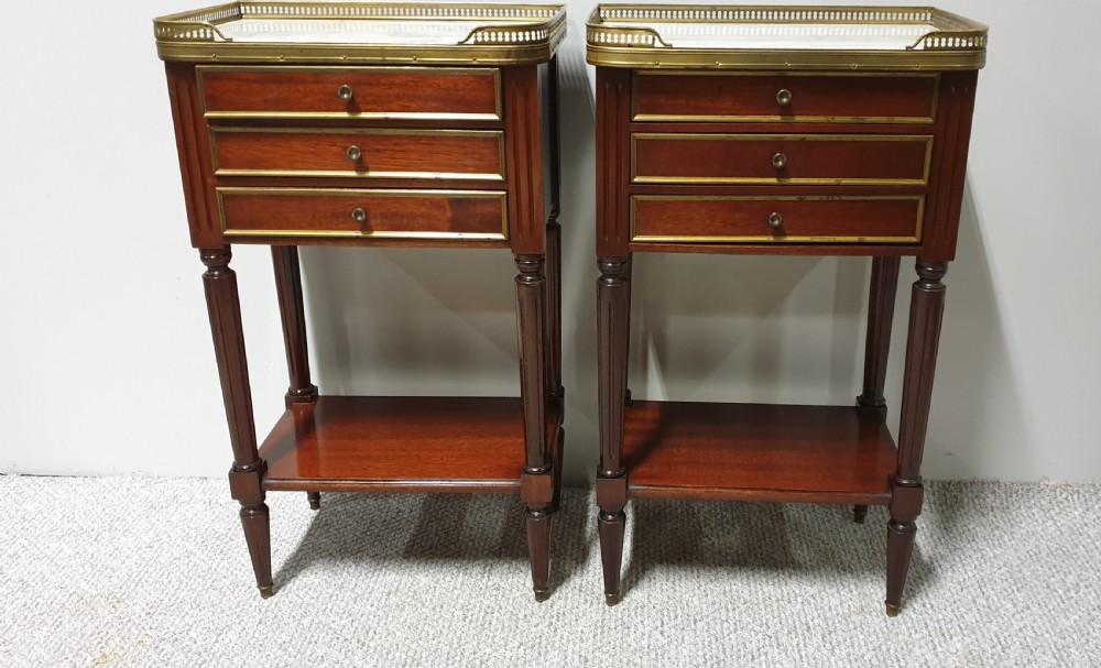 Pair French Empire Bedside Chests of Drawers View II