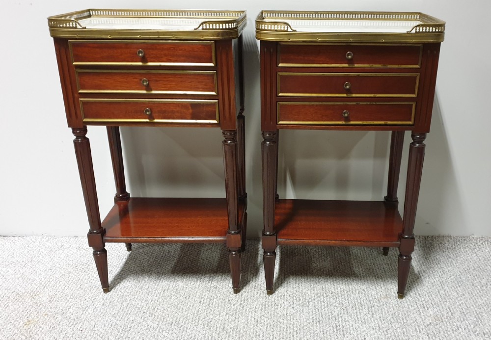 Pair French Empire Bedside Chests of Drawers View III
