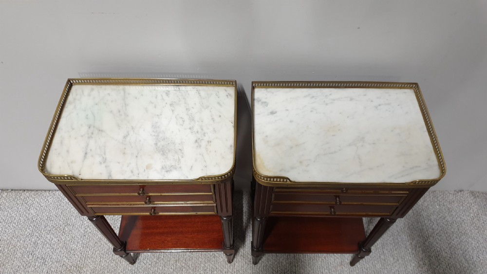 Pair French Empire Bedside Chests of Drawers View IV