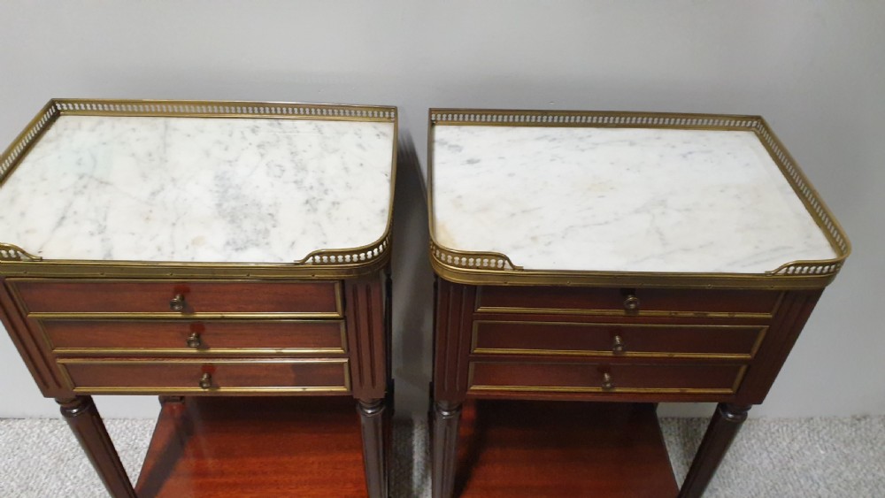 Pair French Empire Bedside Chests of Drawers View V