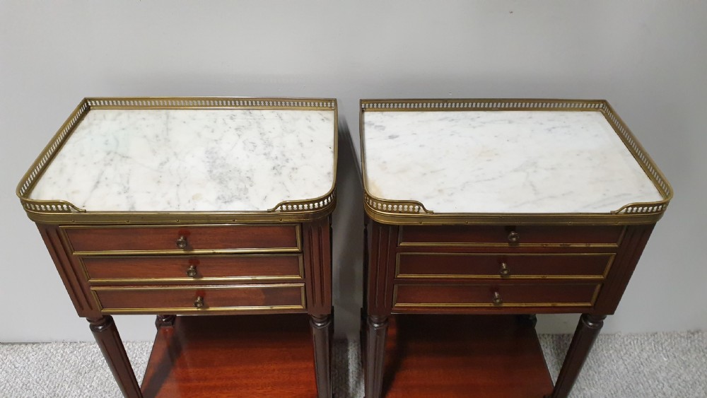 Pair French Empire Bedside Chests of Drawers View VI