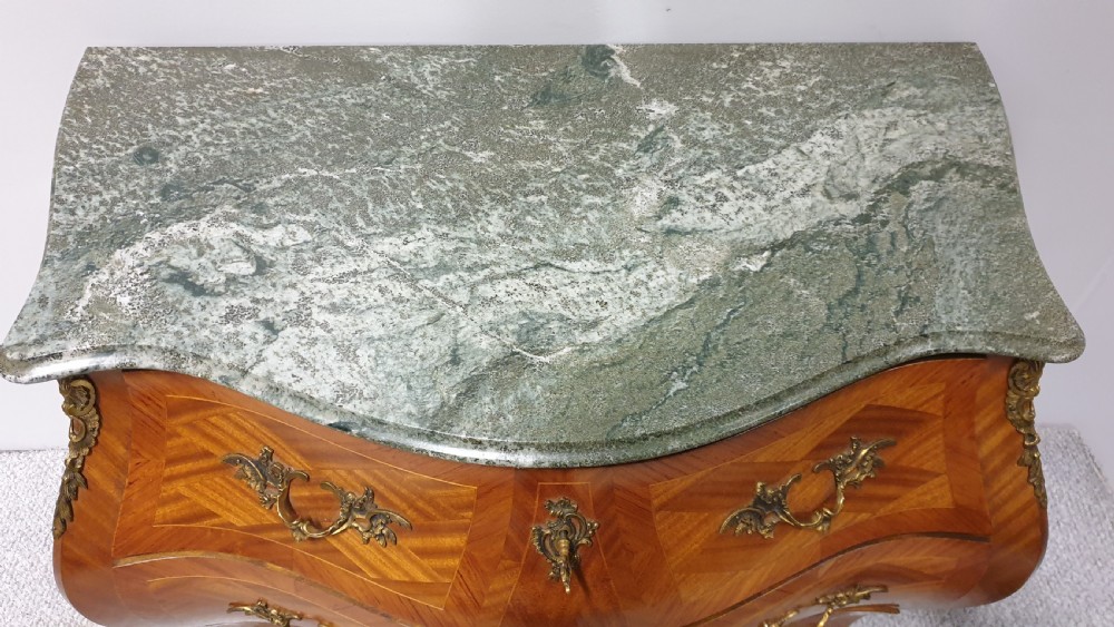 Fab French Parquetry Bombe Commode Chest of Drawers View VIII