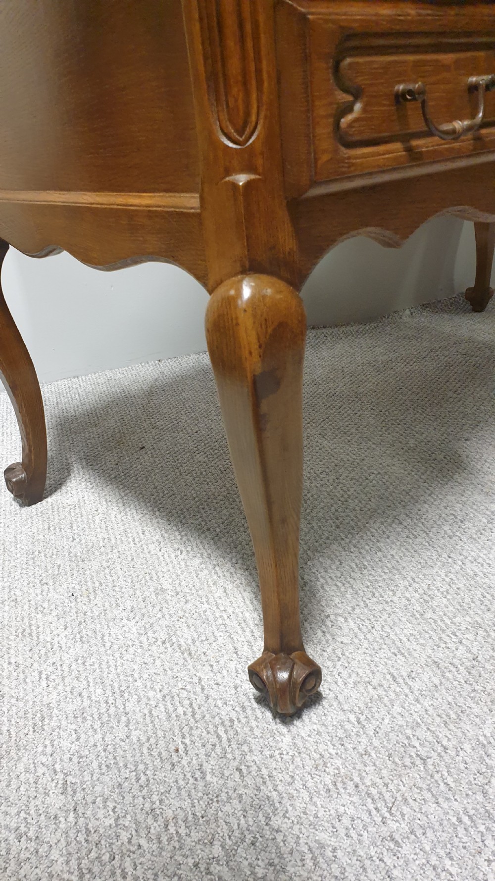 Very Nice Freestanding French Oak Kneehole Desk View V