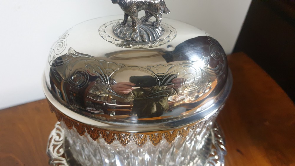 Super Silver plates Biscuit Barrel View III