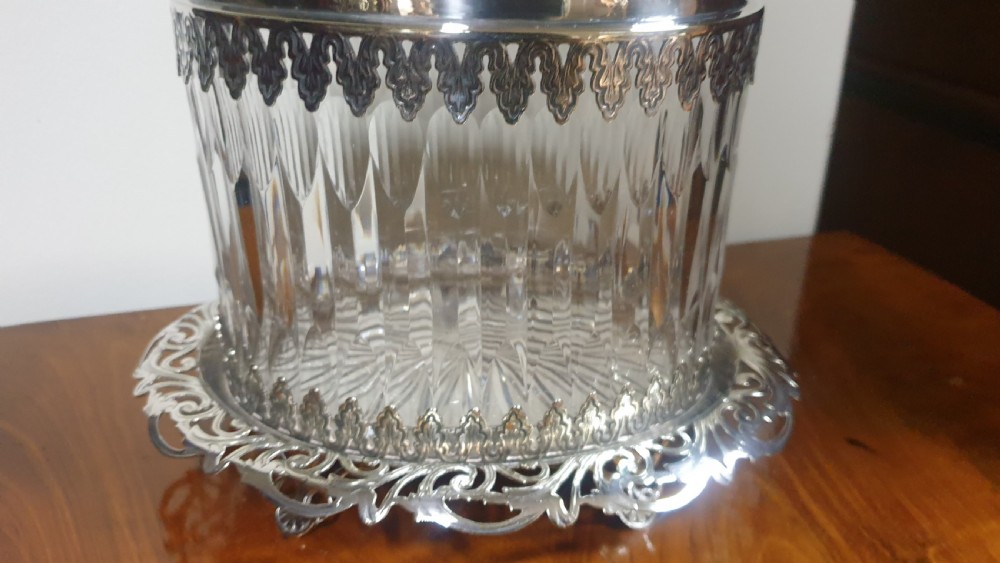 Super Silver plates Biscuit Barrel View IV