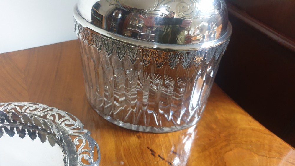 Super Silver plates Biscuit Barrel View VII