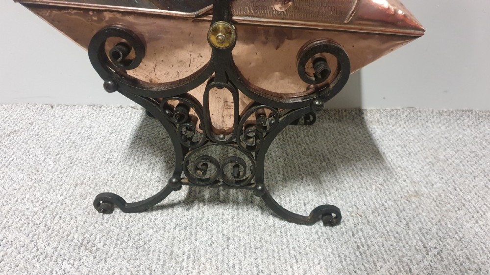 Victorian Copper Coal Scuttle View V