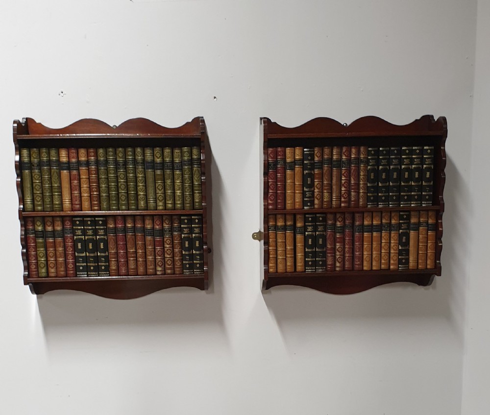 Pair Mahogany Wall Shelves