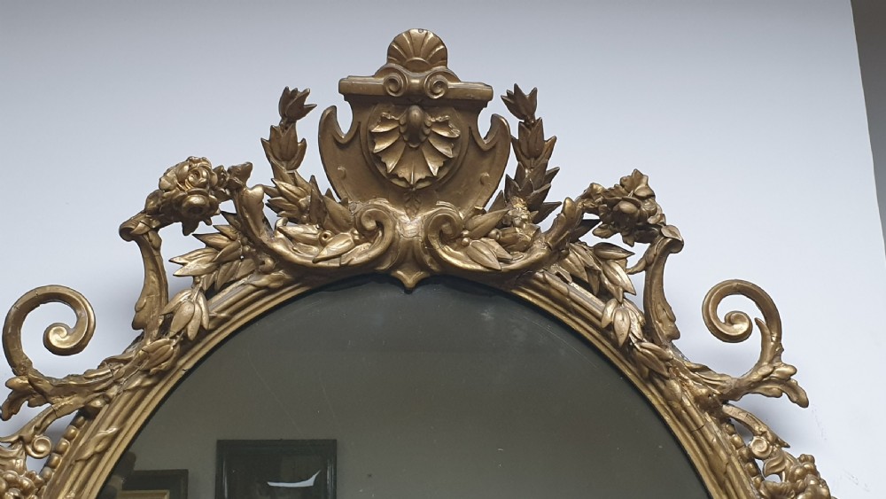 Victorian Gilt Oval Wall Mirror View II