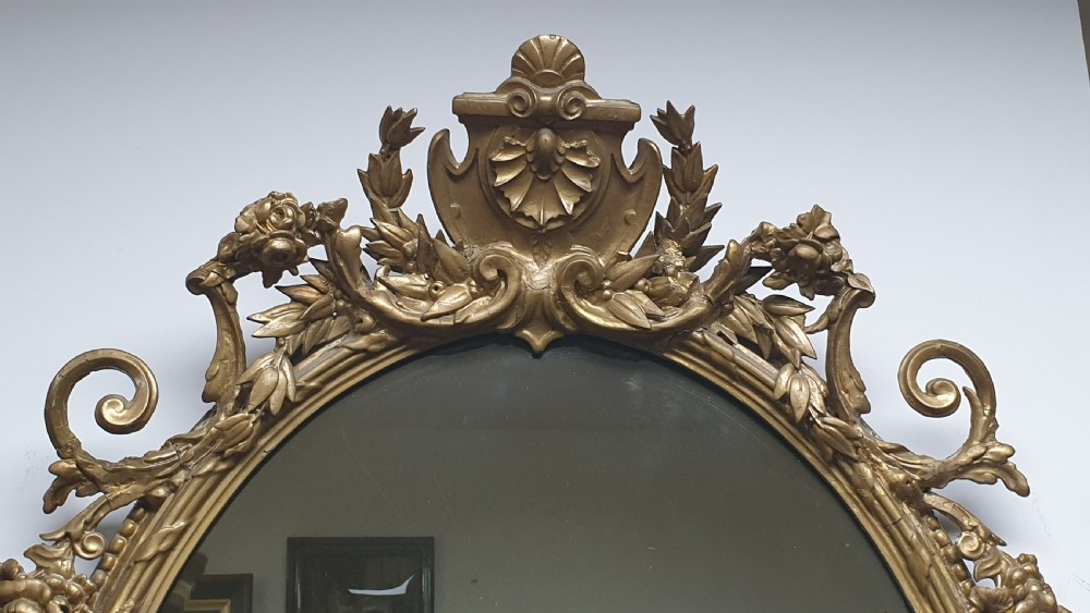 Victorian Gilt Oval Wall Mirror View III