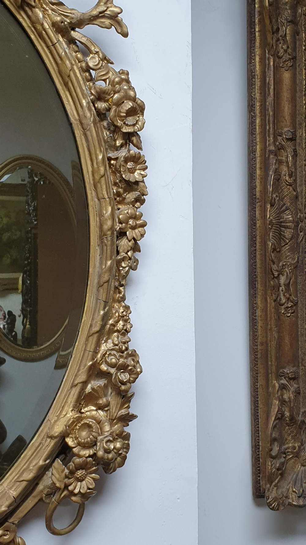 Victorian Gilt Oval Wall Mirror View V