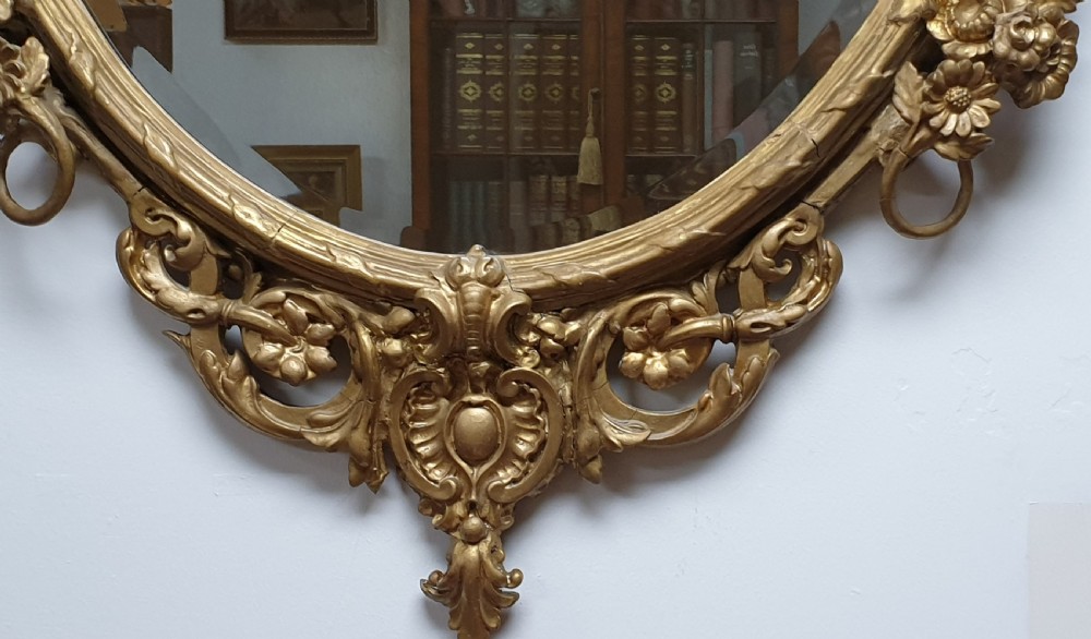 Victorian Gilt Oval Wall Mirror View VII