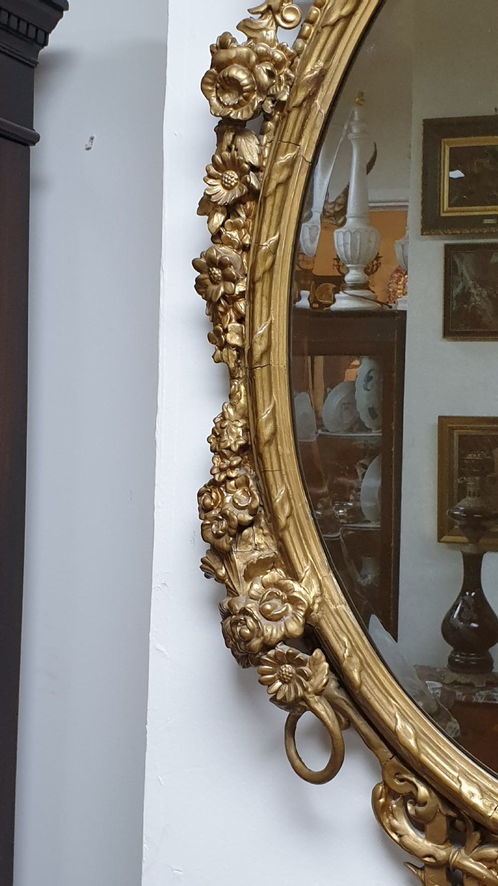 Victorian Gilt Oval Wall Mirror View VIII