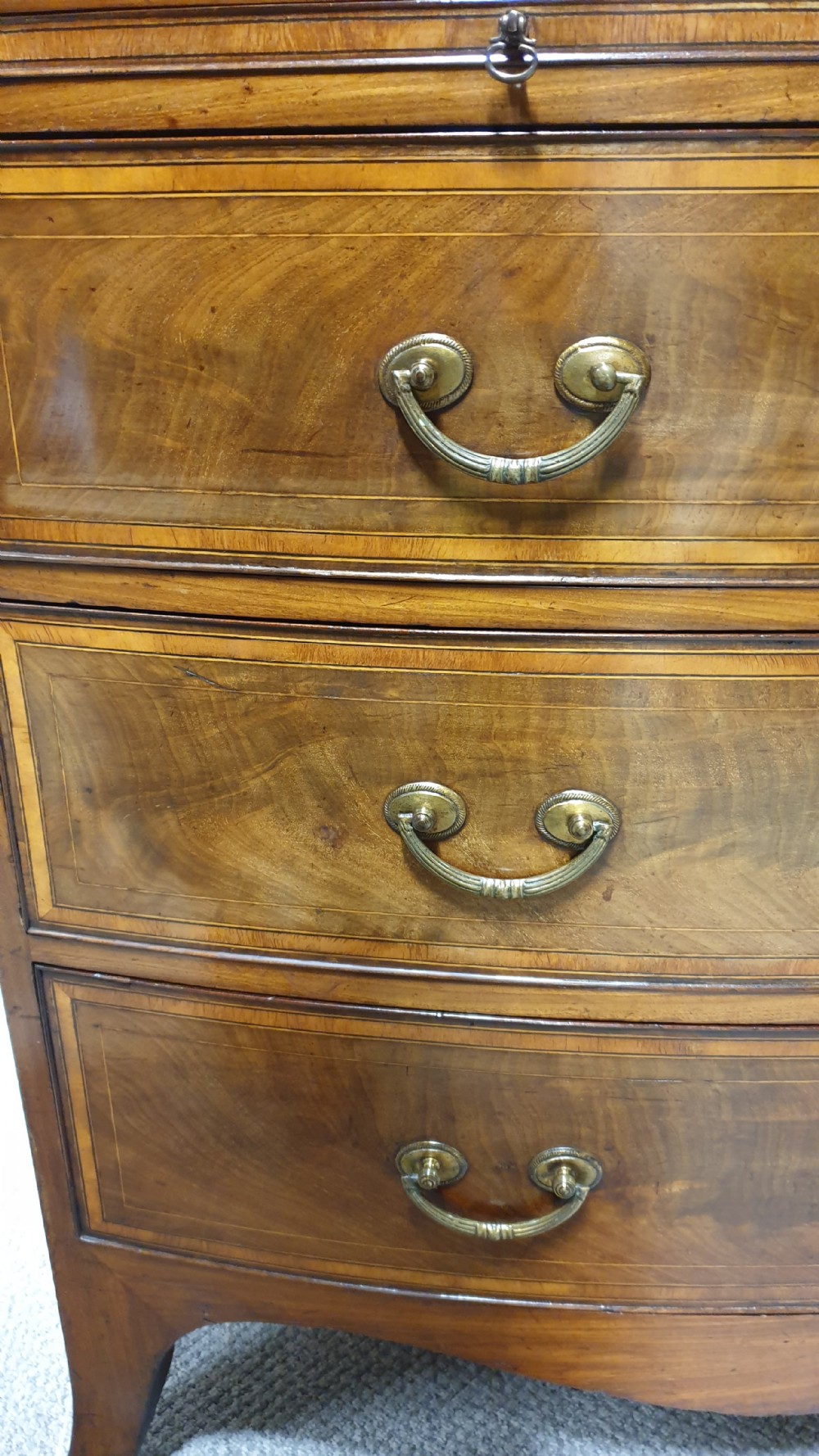 Outstanding Georgian Bow Front Chest of Drawers View IV