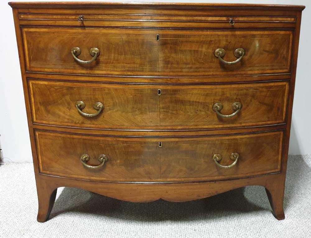Outstanding Georgian Bow Front Chest of Drawers View XII