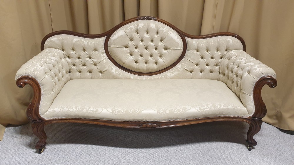 Outstanding Victorian Cameo Backed Mahogany Sofa View IV