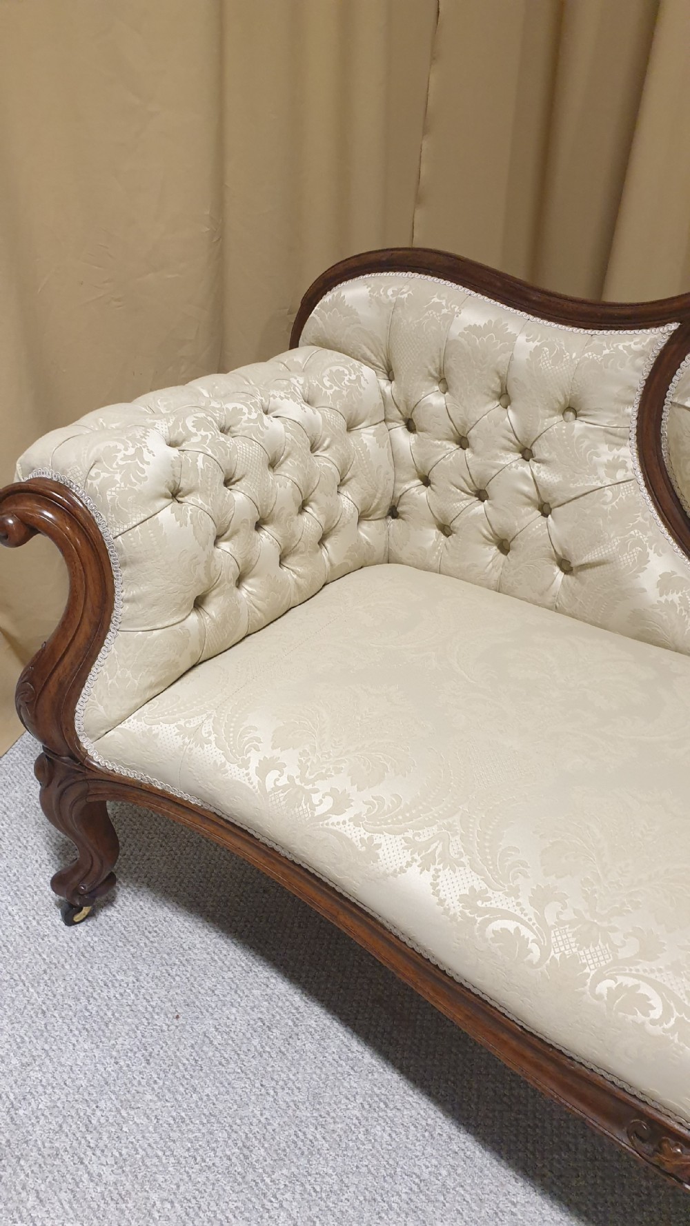 Outstanding Victorian Cameo Backed Mahogany Sofa View XIII