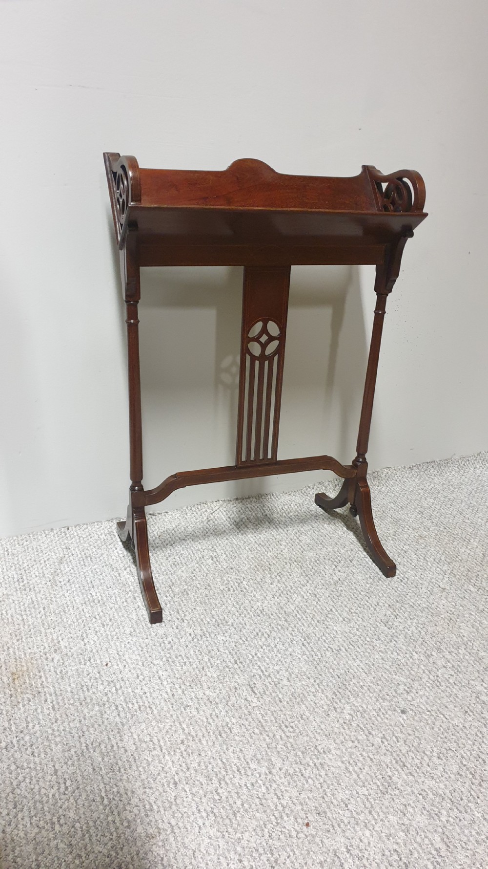 Mahogany Inlaid Book Trough View III