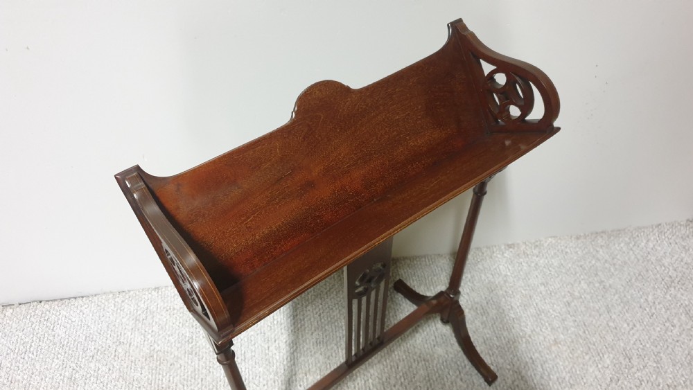 Mahogany Inlaid Book Trough View V