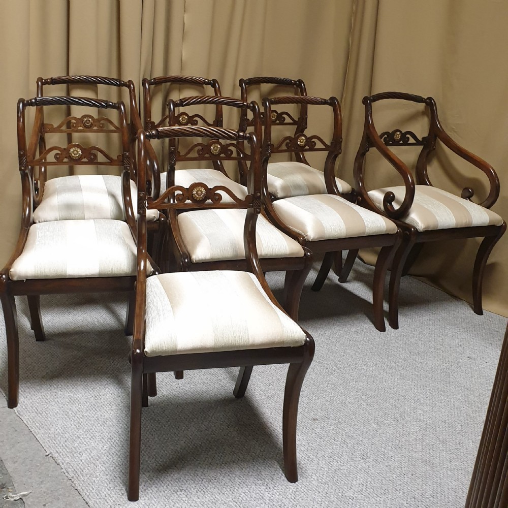 Outstanding Set Eight Mahogany Dining Chairs