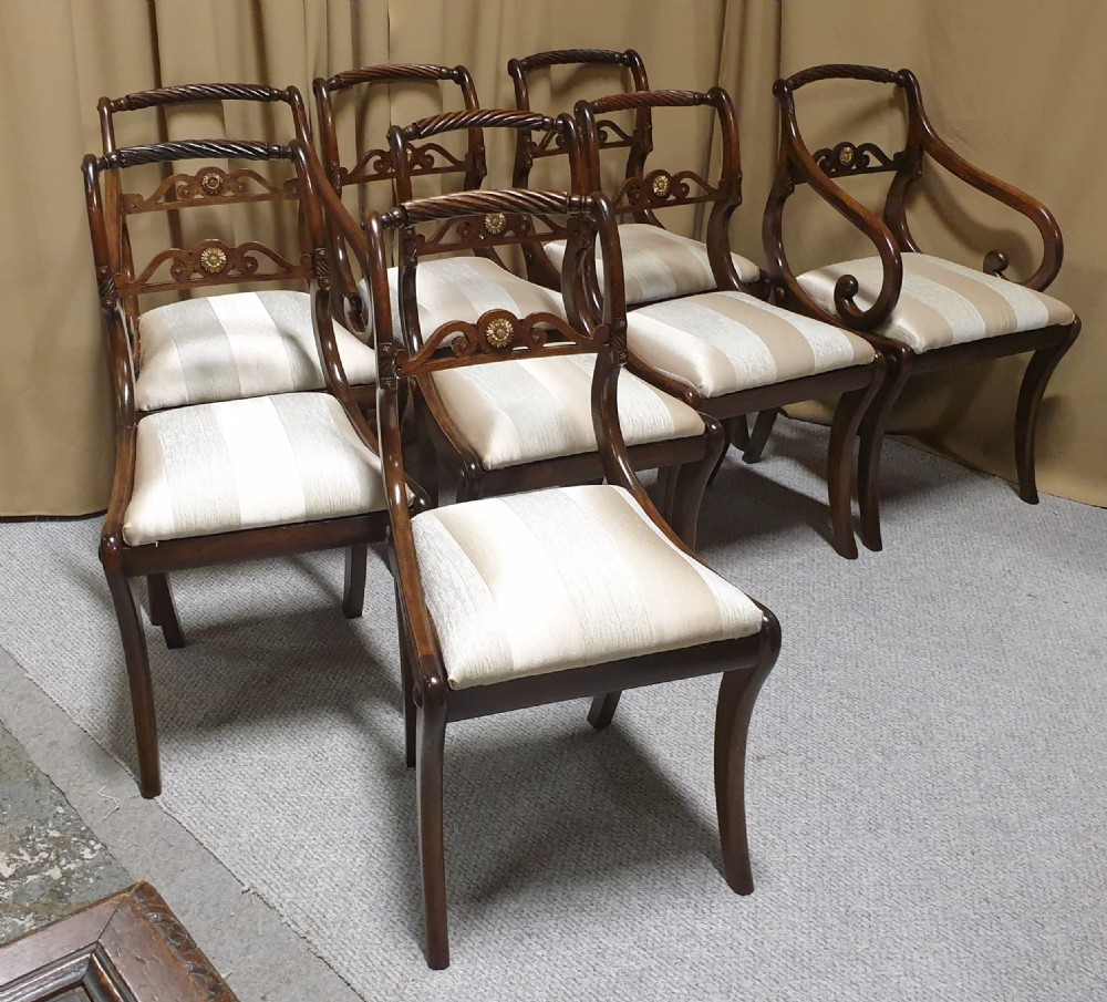 Outstanding Set Eight Mahogany Dining Chairs View II