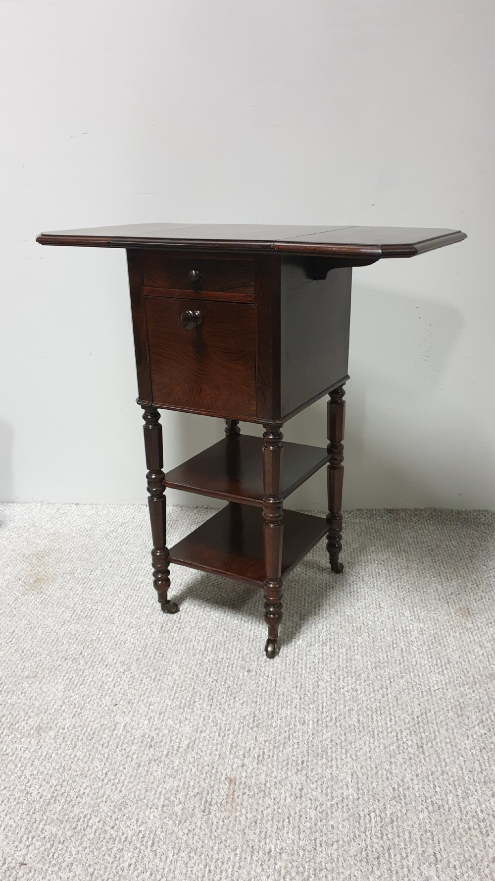 French Rosewood Bedside Lamp Table View II