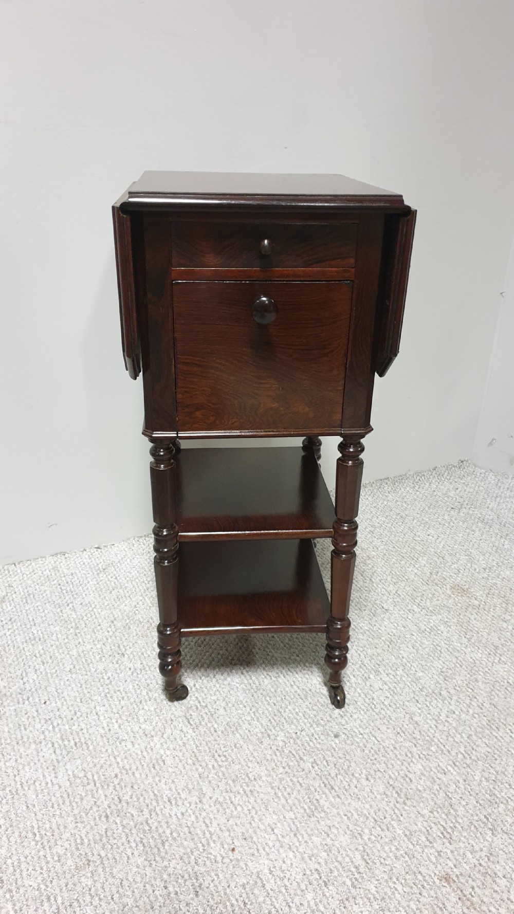 French Rosewood Bedside Lamp Table View V