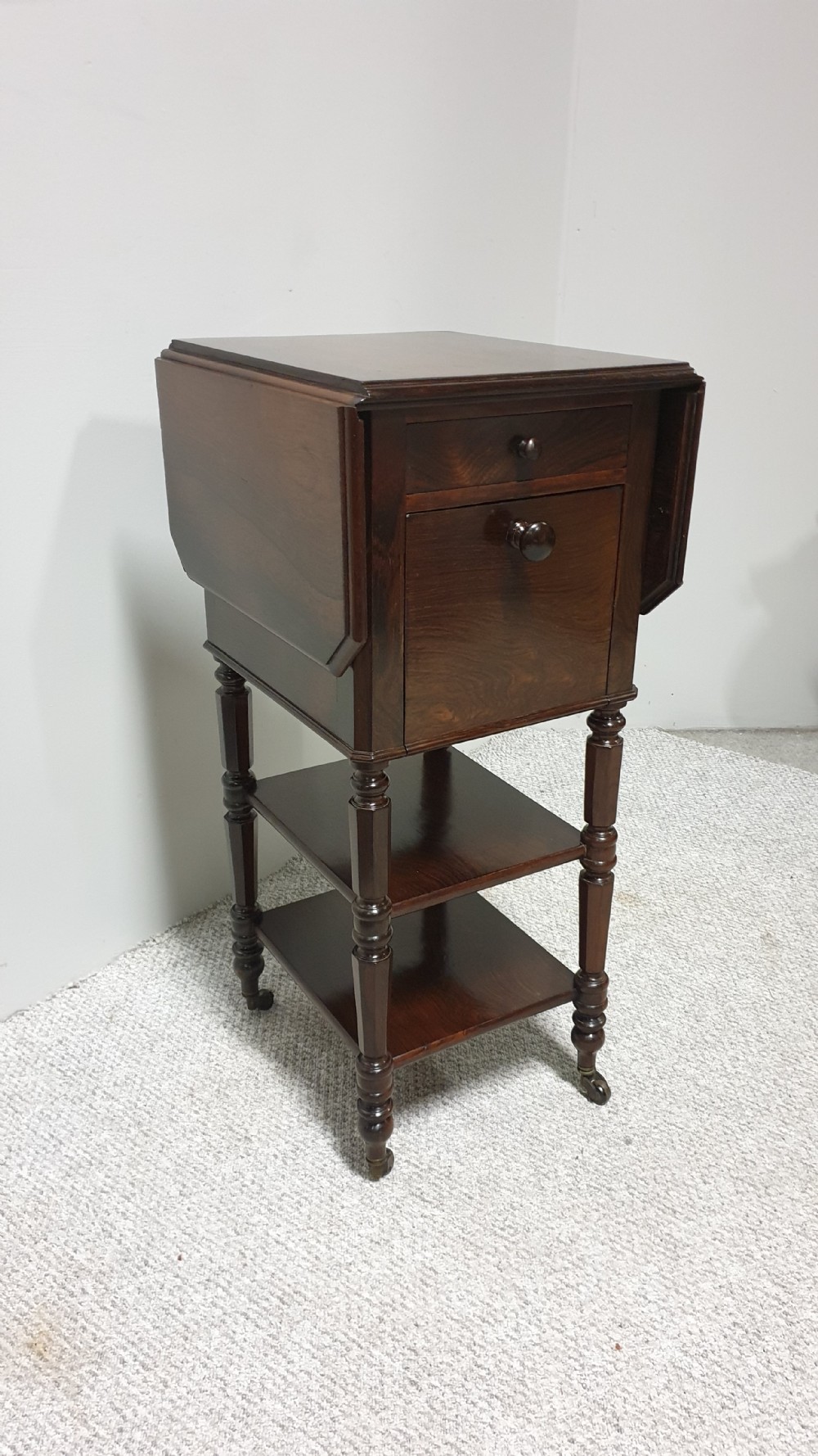 French Rosewood Bedside Lamp Table View VI