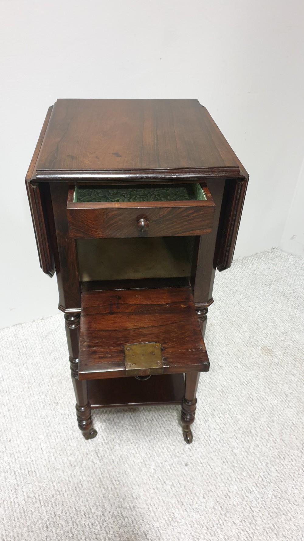 French Rosewood Bedside Lamp Table View VII