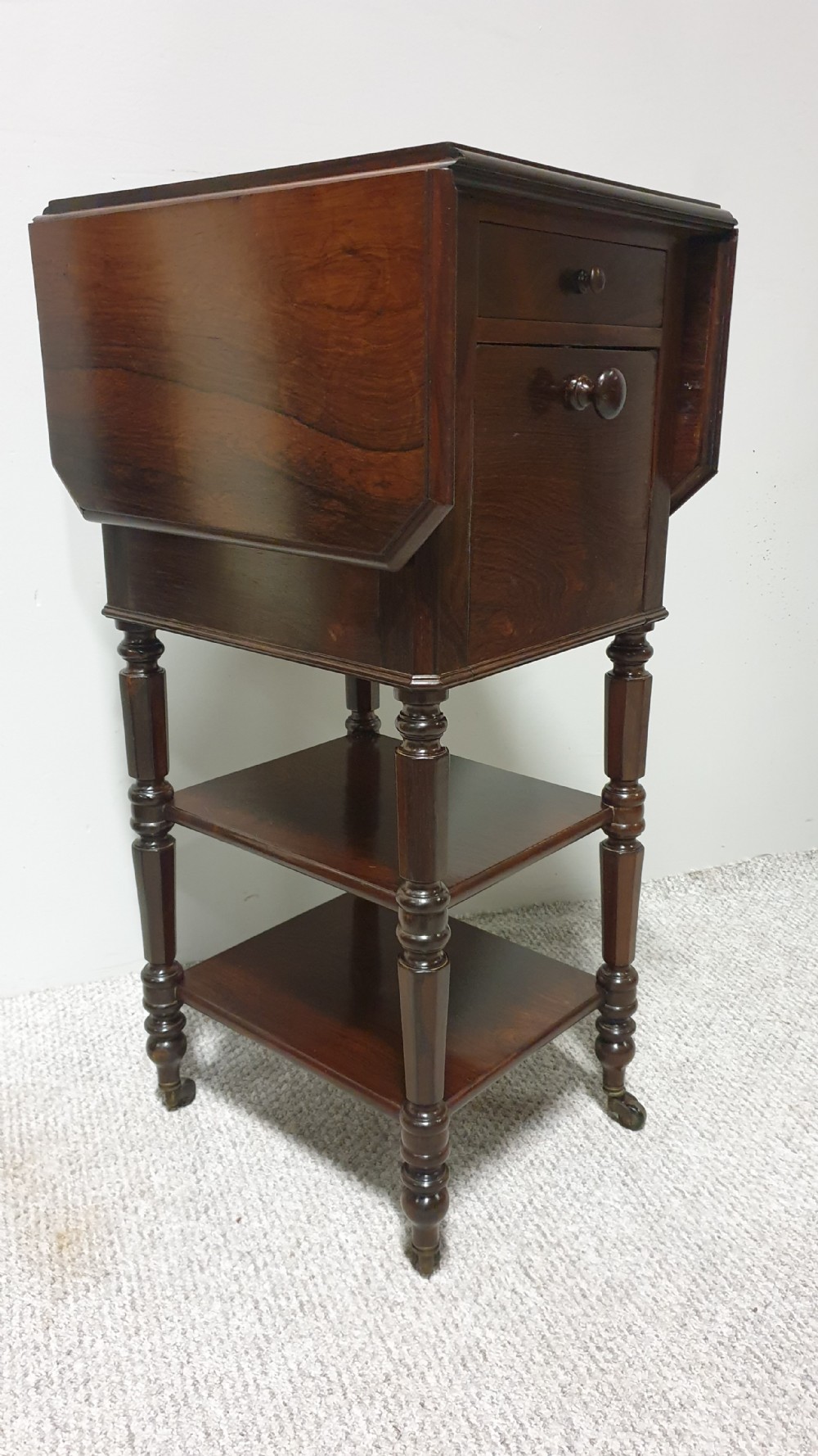 French Rosewood Bedside Lamp Table View IX