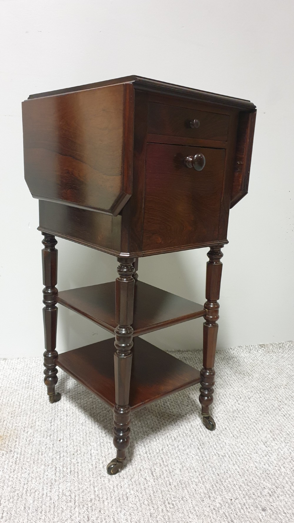 French Rosewood Bedside Lamp Table View XII