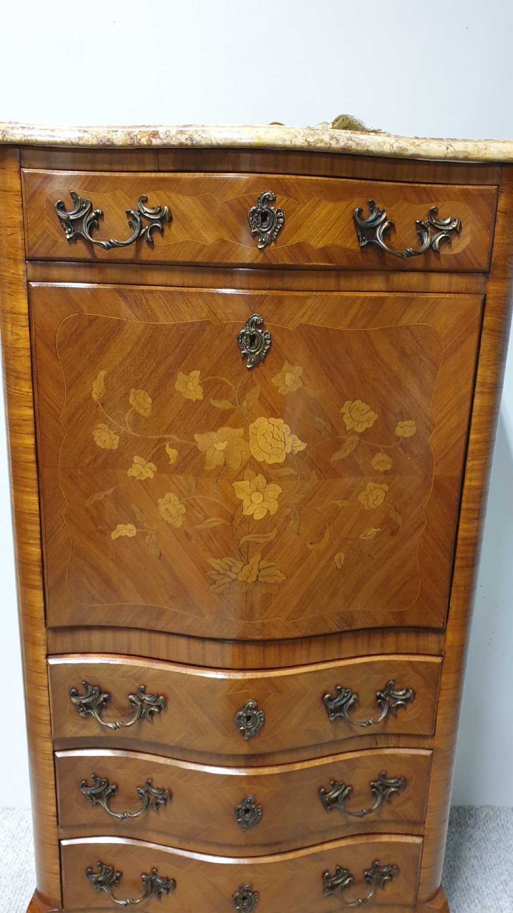 French Marquetry Escritoire Bureau View XIII