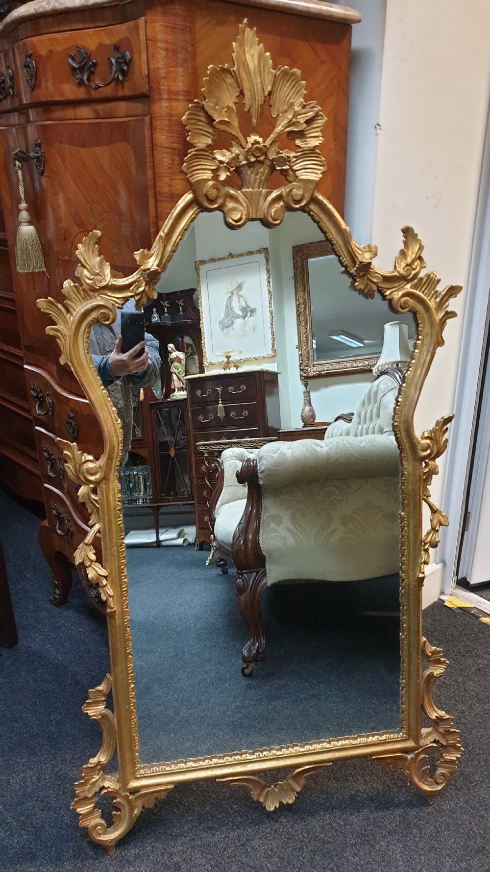 Large French Gilt Mirror View VII