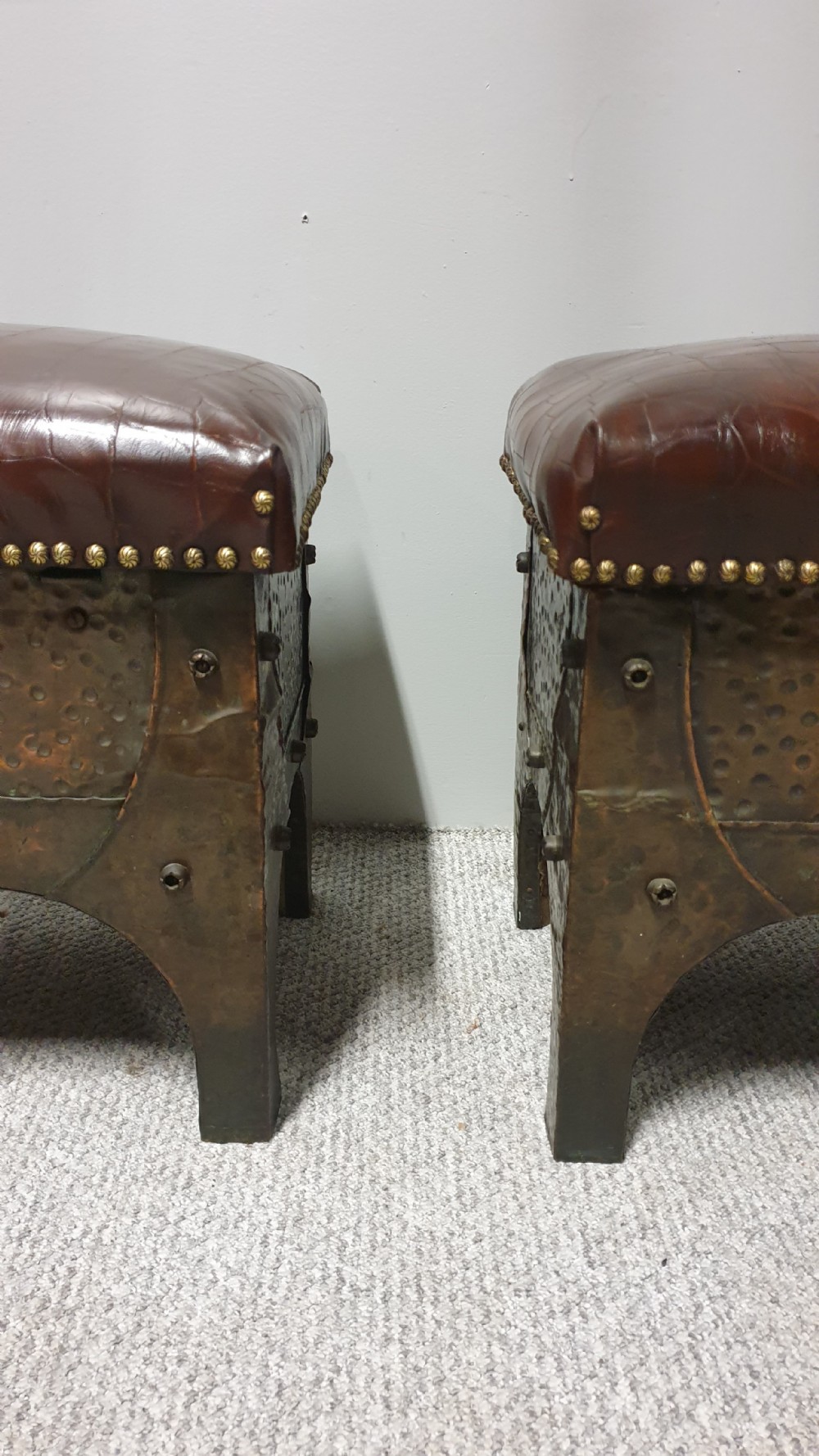 Pair Arts and Crafts Fireside Boxes View III
