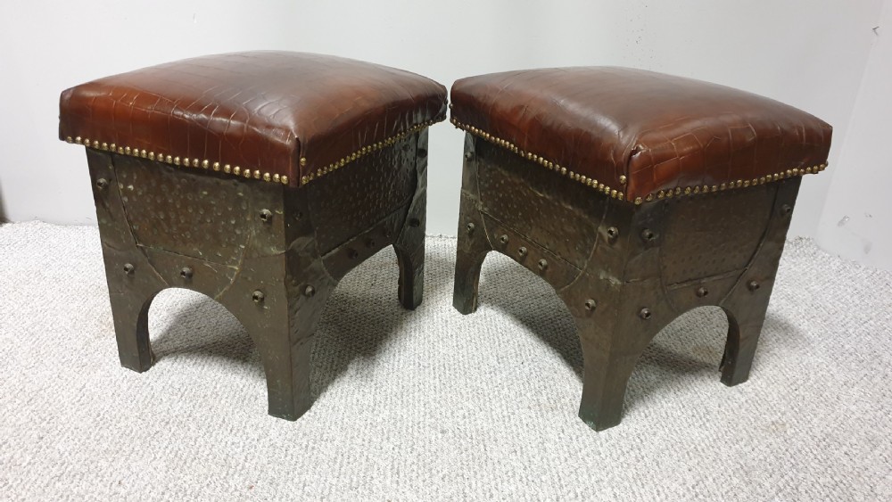 Pair Arts and Crafts Fireside Boxes View IV