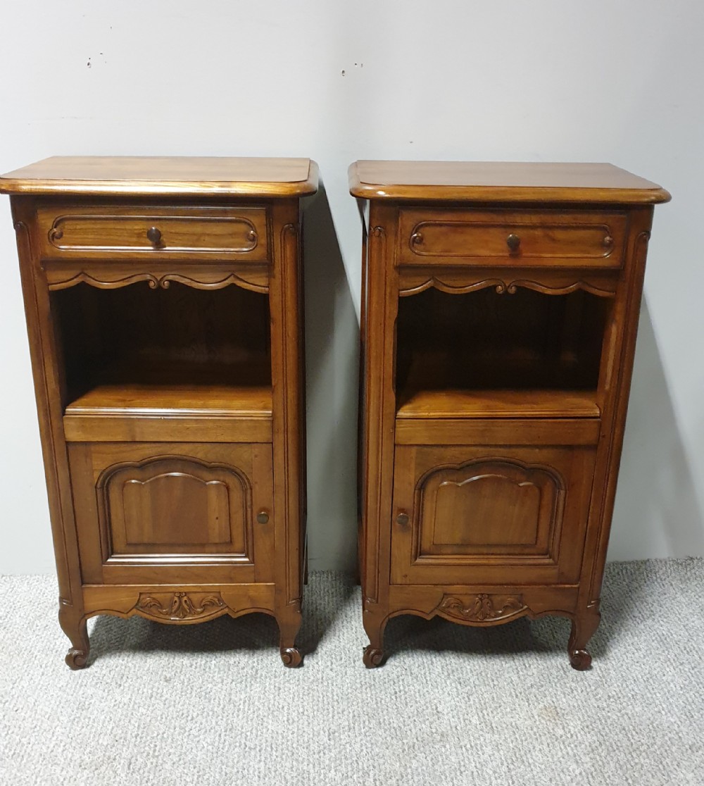Very Good Pair Cherry Bedside Cabinets