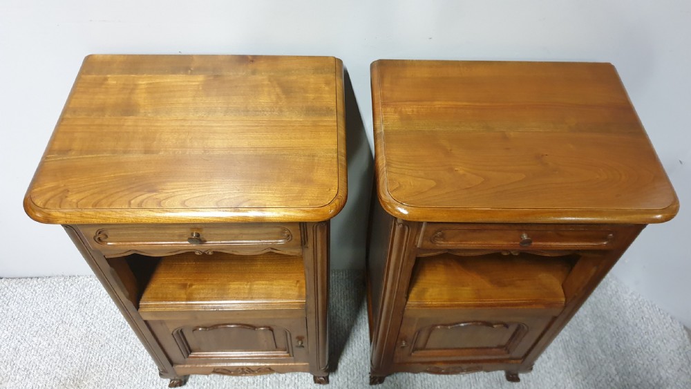 Very Good Pair Cherry Bedside Cabinets View III