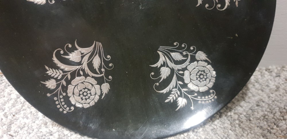 Mixed Metal Plate Inlaid with Silver View III