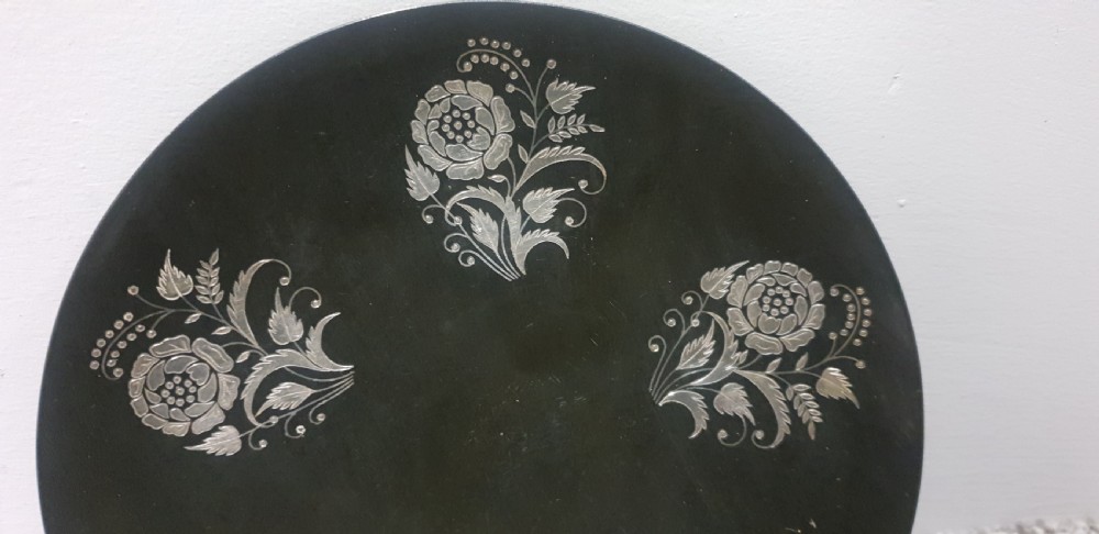 Mixed Metal Plate Inlaid with Silver View V