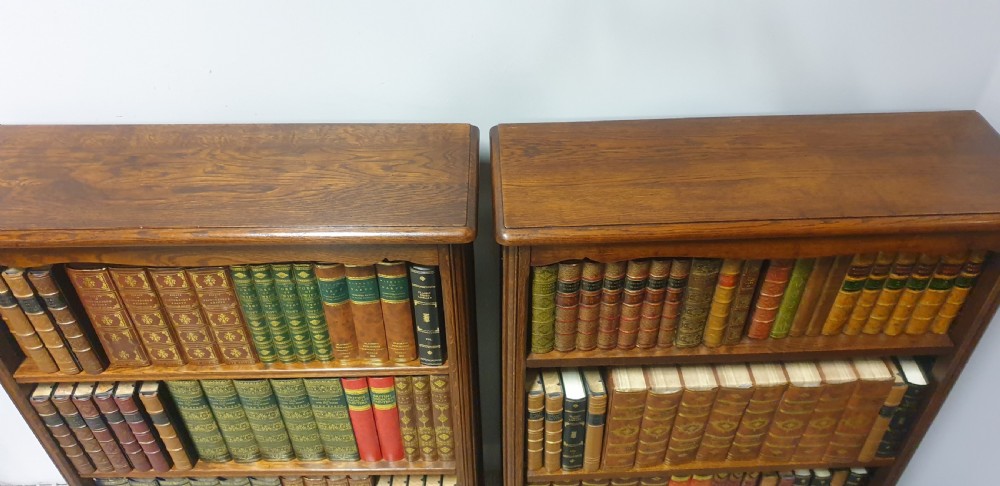 Pair French Oak Open Bookcases View V