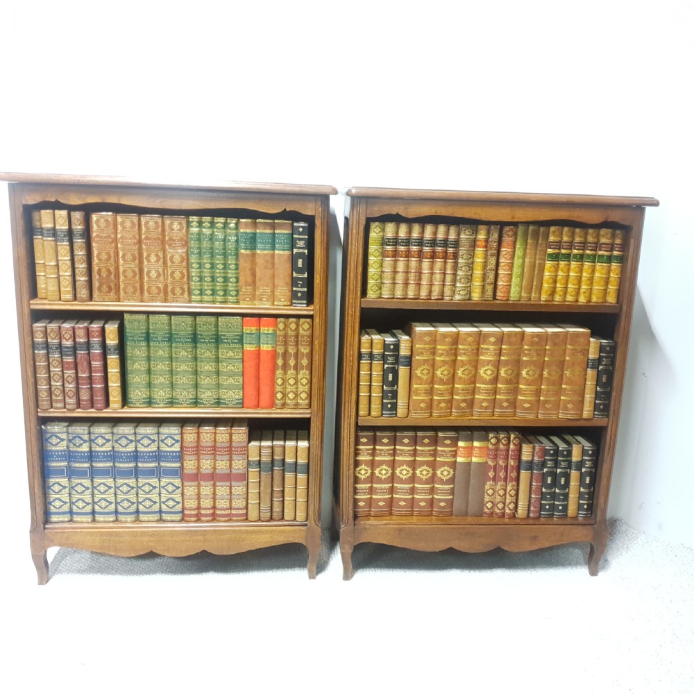 Pair French Oak Open Bookcases View VI