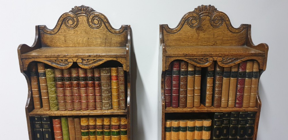 Outstanding Pair Oak Bookcases View V