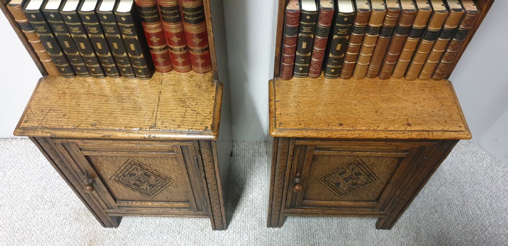 Outstanding Pair Oak Bookcases View VIII