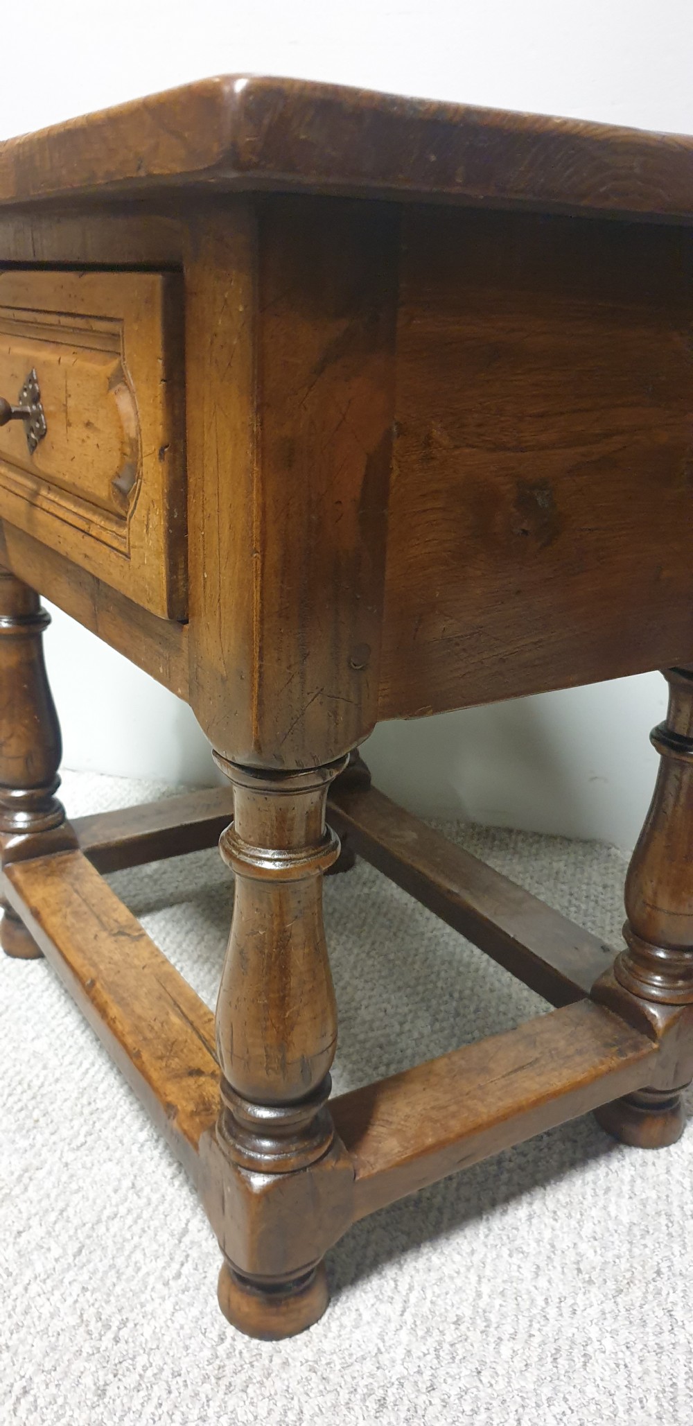 Pair French Rustic Bedside Lamp Chests of Drawers View VI
