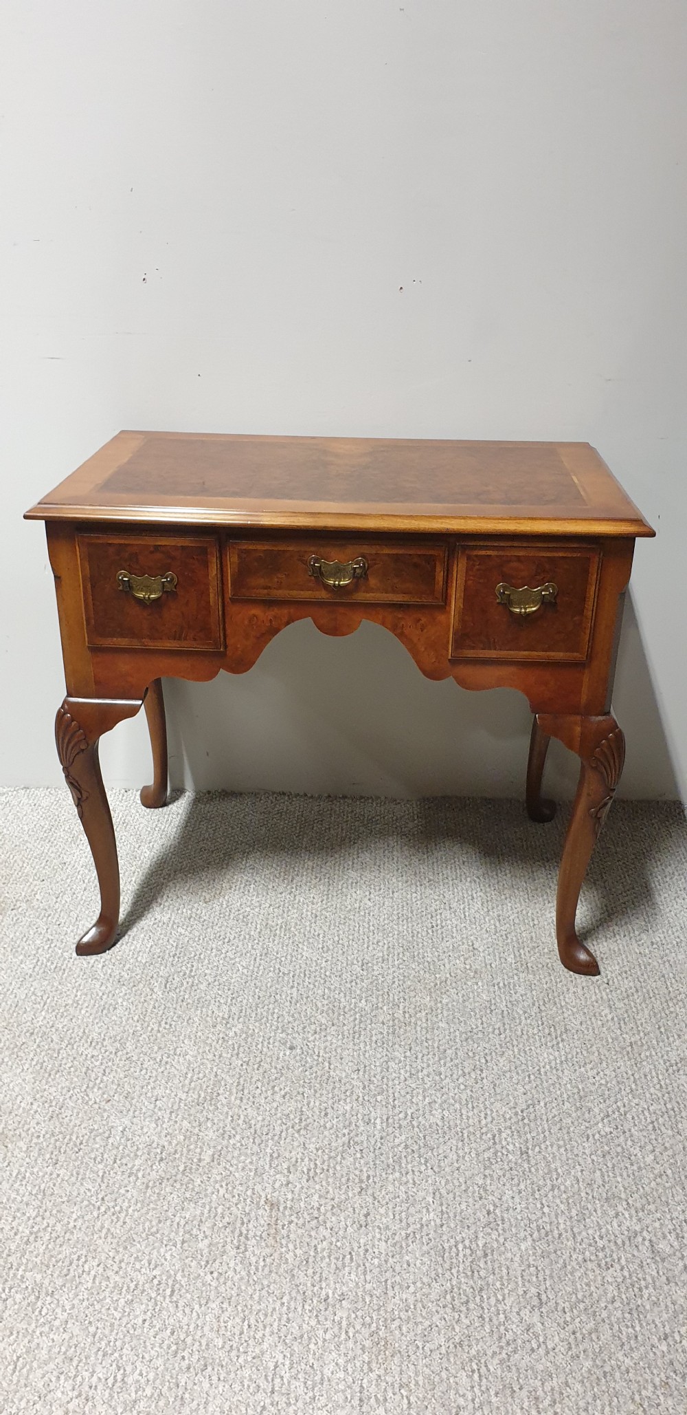 Burr Walnut Dressing Table Lowboy