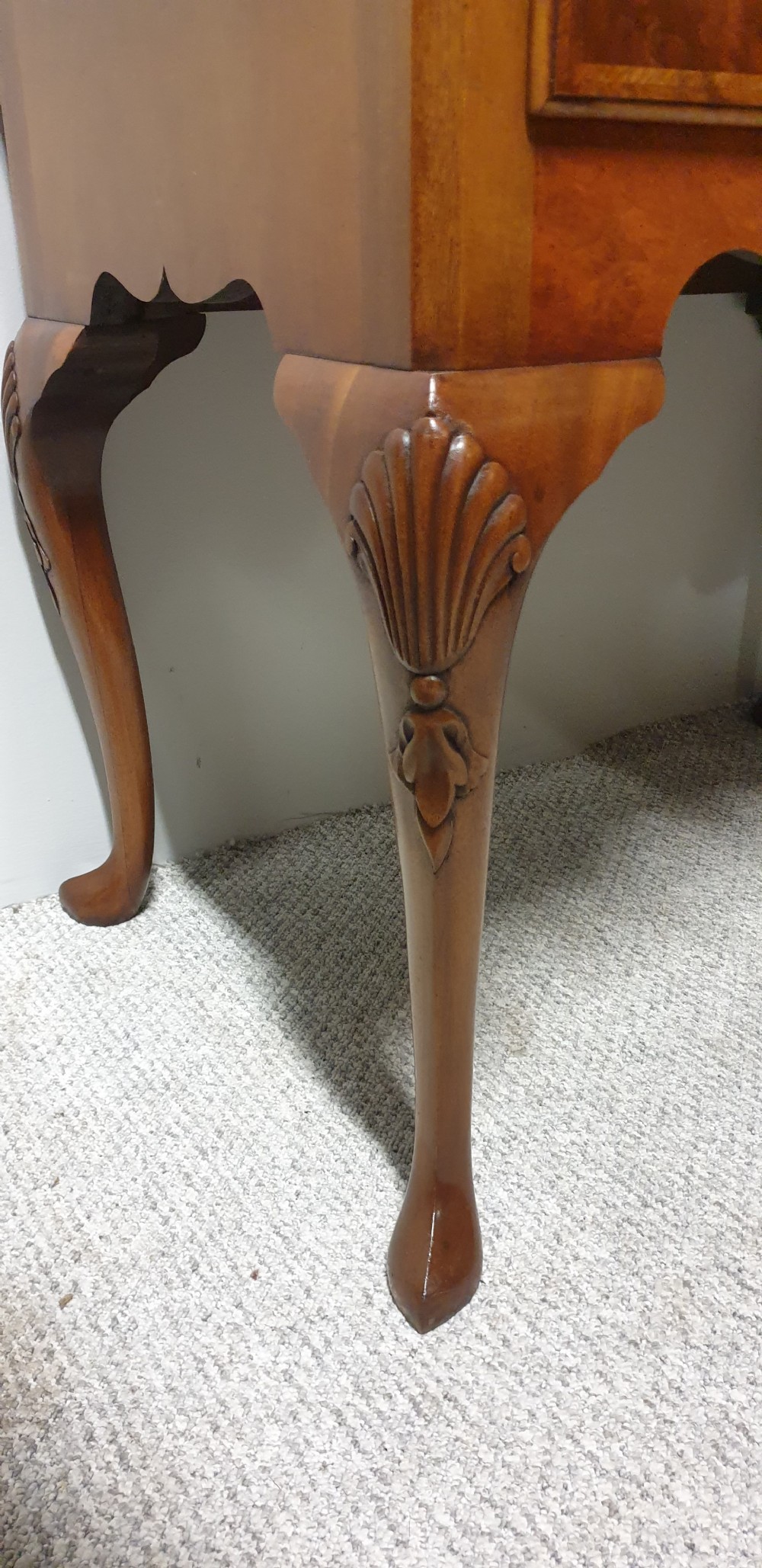 Burr Walnut Dressing Table Lowboy View V