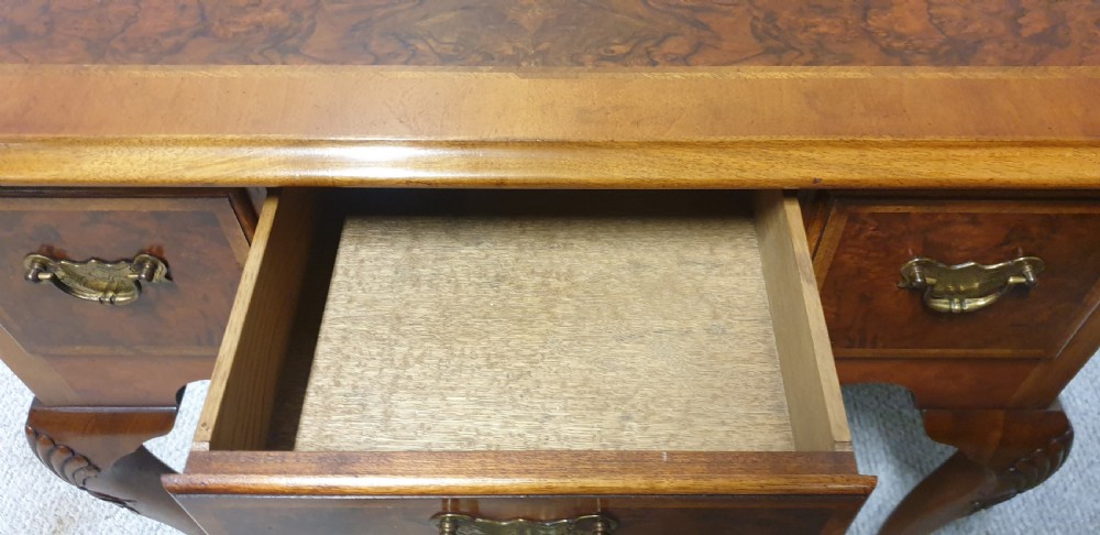 Burr Walnut Dressing Table Lowboy View VIII