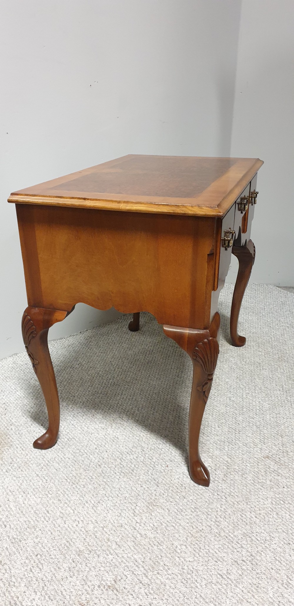 Burr Walnut Dressing Table Lowboy View XX