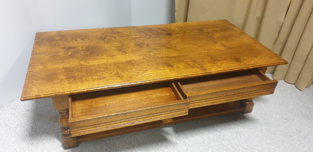 Superb Oak Plank Coffee Table View V