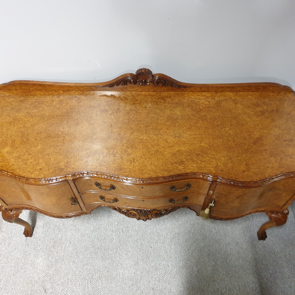 Outstanding Serpentine Burr Walnut Sideboard View III